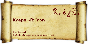 Kreps Áron névjegykártya
